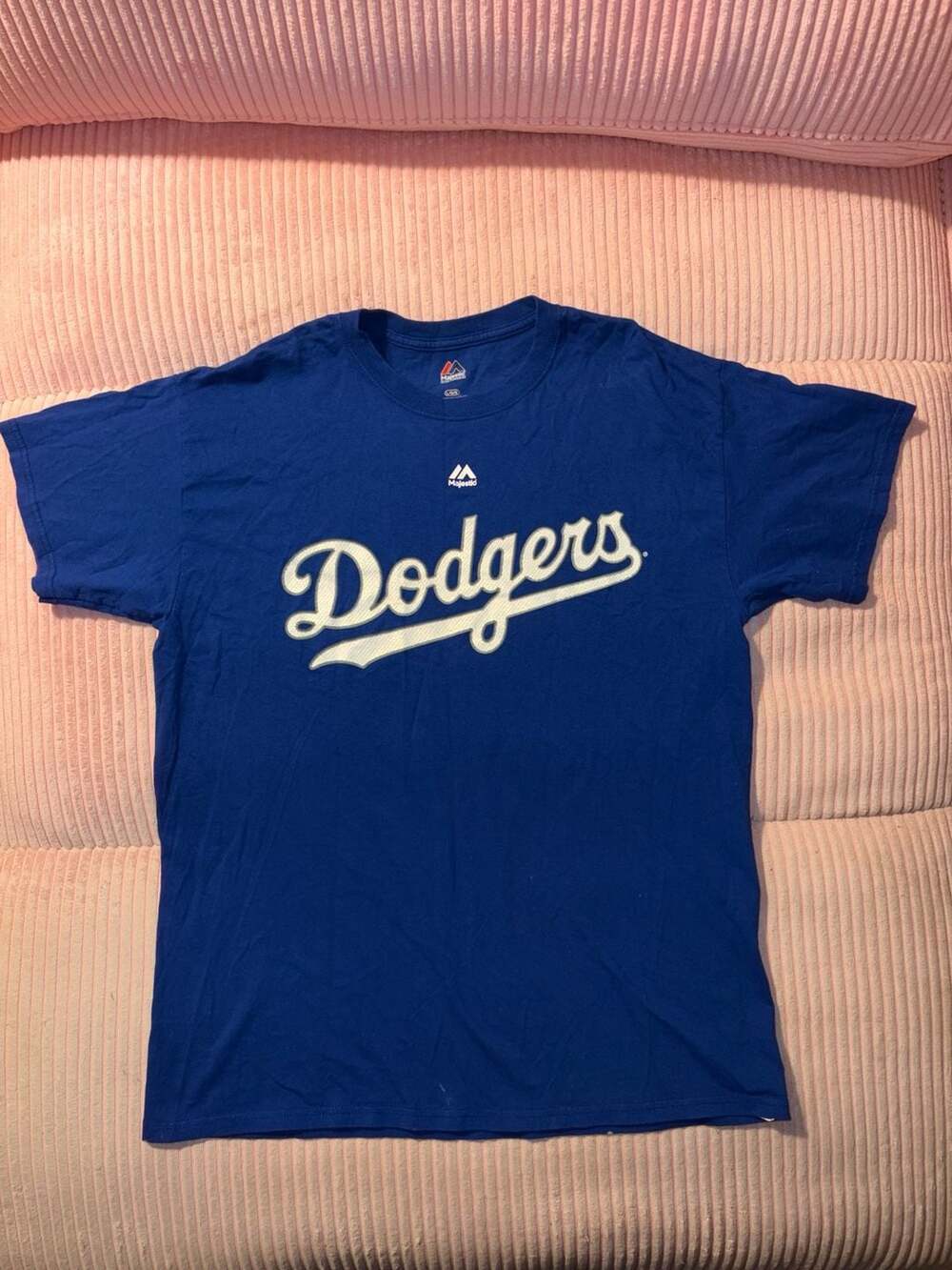 Majestic Los Angeles Dodgers Turner 10 Blue Baseball T-Shirt Size L